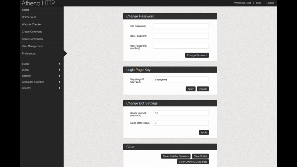 athena http botnet builder working
