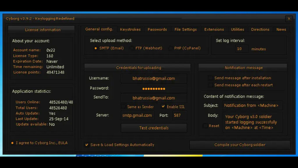 cyborg keylogger