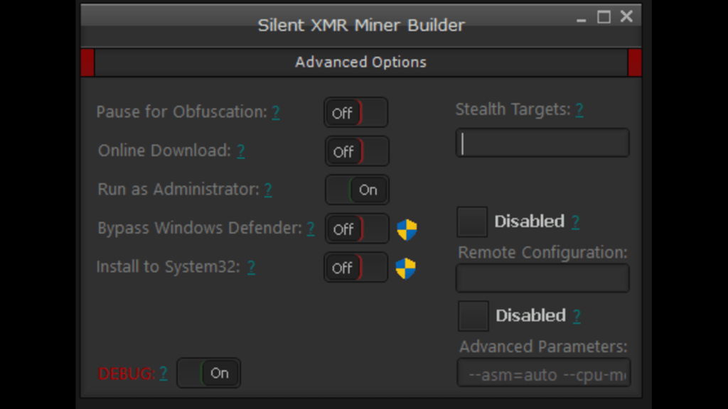 silent xmr miner builder