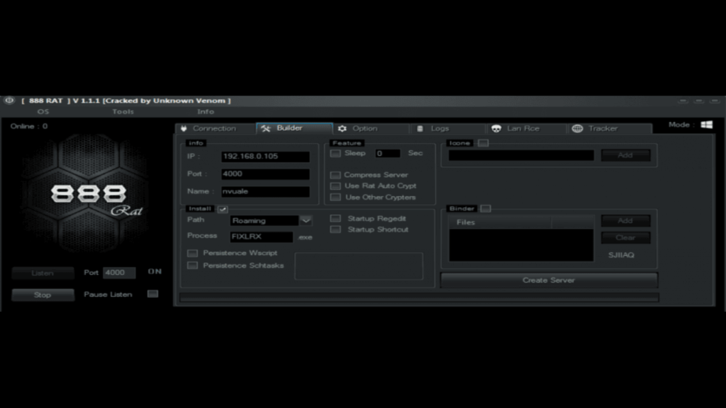 888 rat v1.1.1 windows and android rat